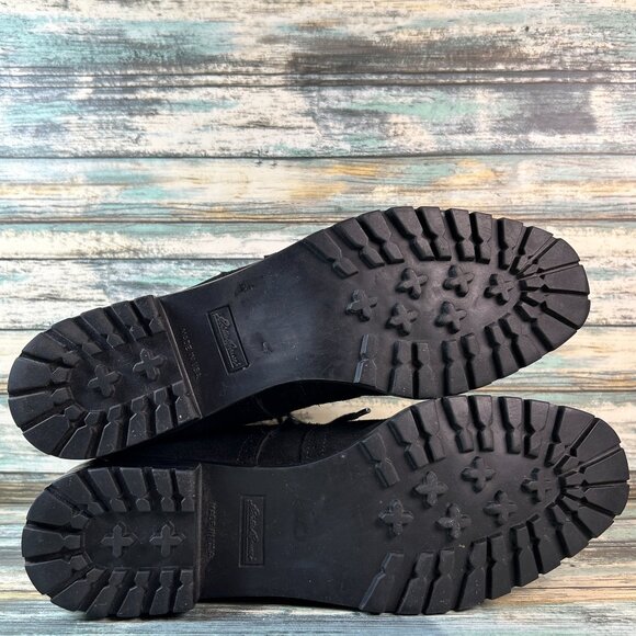 Eddie Bauer Vintage Ankle Boots Size 12M Black Suede Wingtip Lace Up Made In USA - Picture 7 of 14